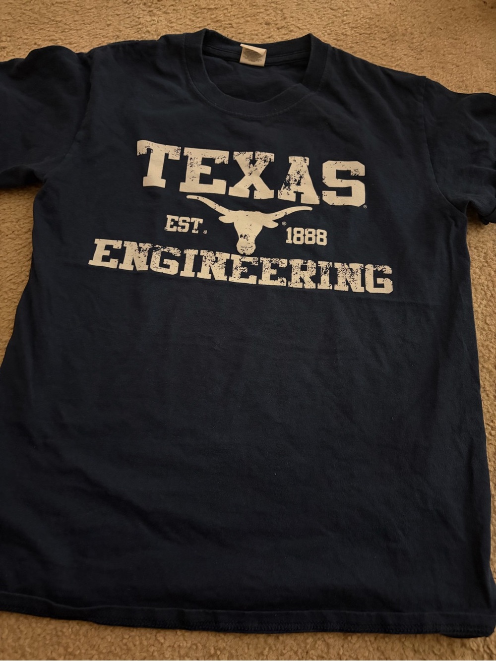 Texas longhorns Engineering Graphic Tee - Navy with White Print - Picture 1 of 1